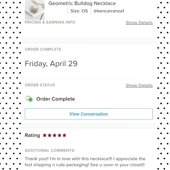 Geometric Bulldog Necklace - Only 1 left! - Picture 7 of 7